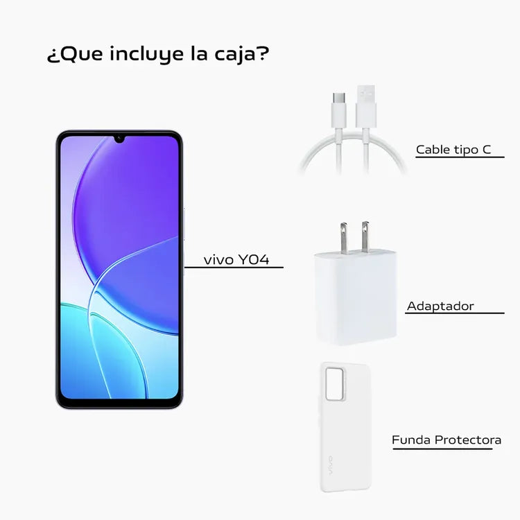Celular 4G Vivo Y04 128GB, Negro