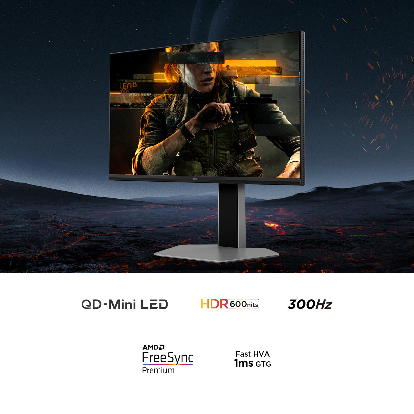 Monitor TCL Gamer 25" Pulgadas g64 FHD Miniled, Negro