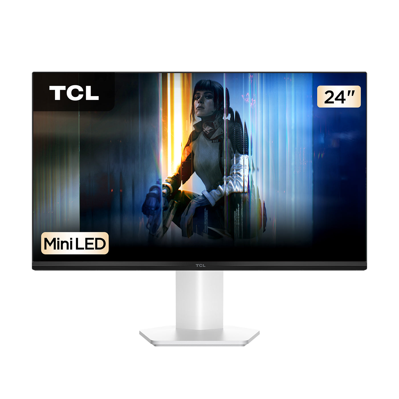 Monitor TCL 24" Pulgadas G54 FHD MiniLED Plano, Blanco