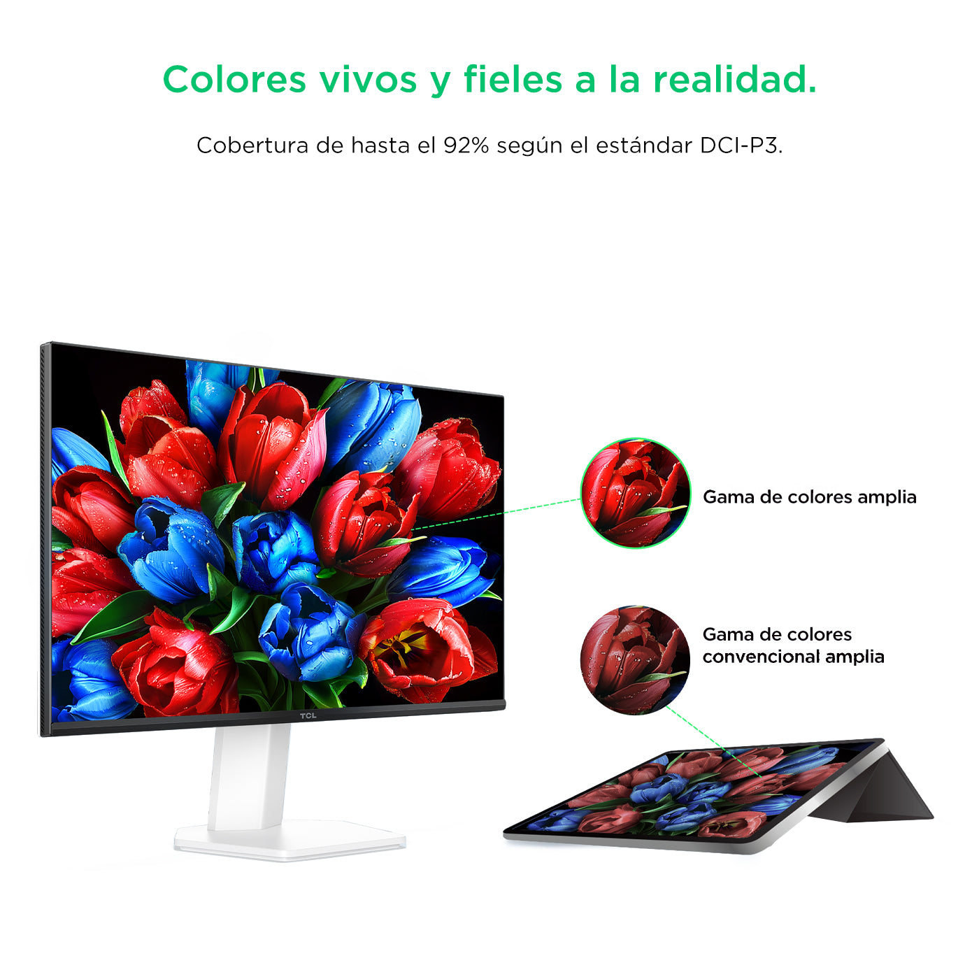 Monitor TCL 24" Pulgadas G54 FHD MiniLED Plano, Blanco