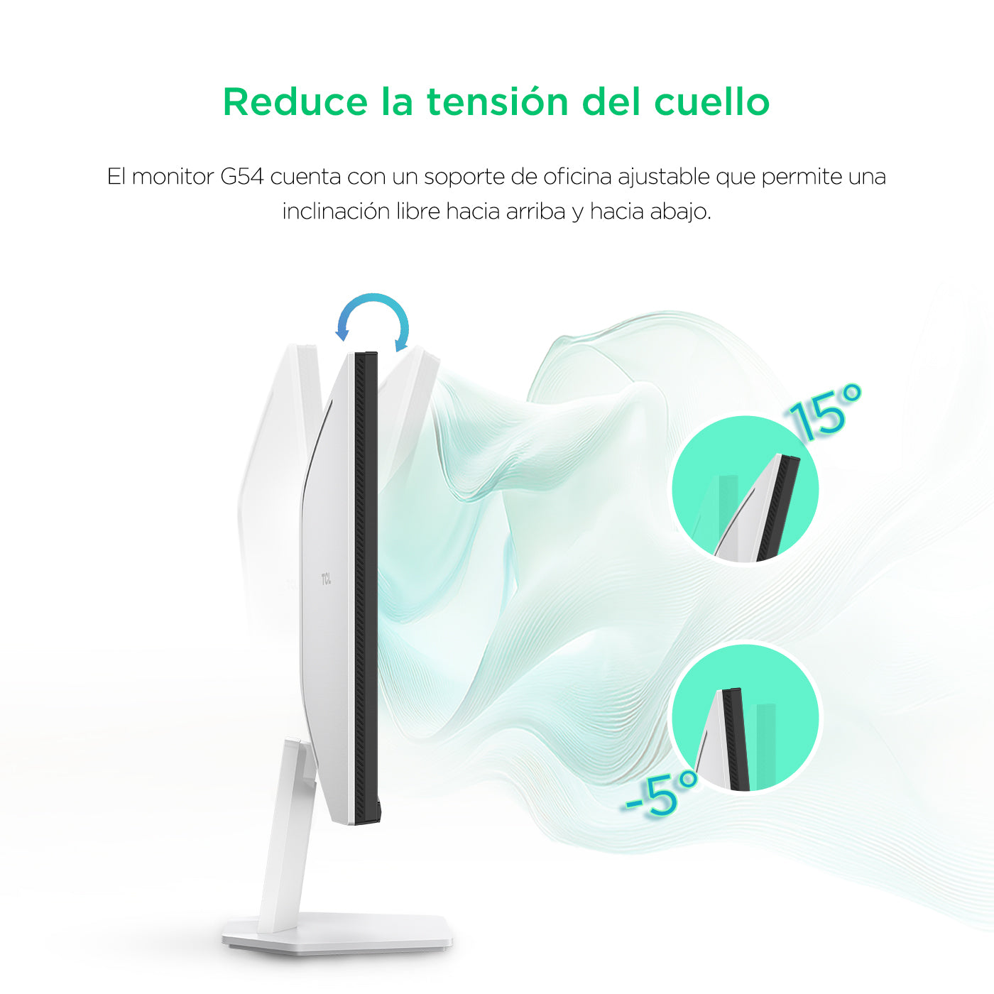 Monitor TCL 24" Pulgadas G54 FHD MiniLED Plano, Blanco