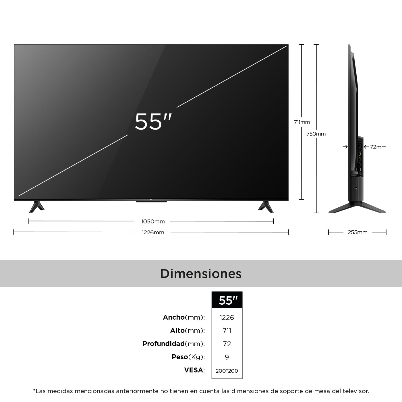 Televisor TCL 55" 55V61C 4K UHD