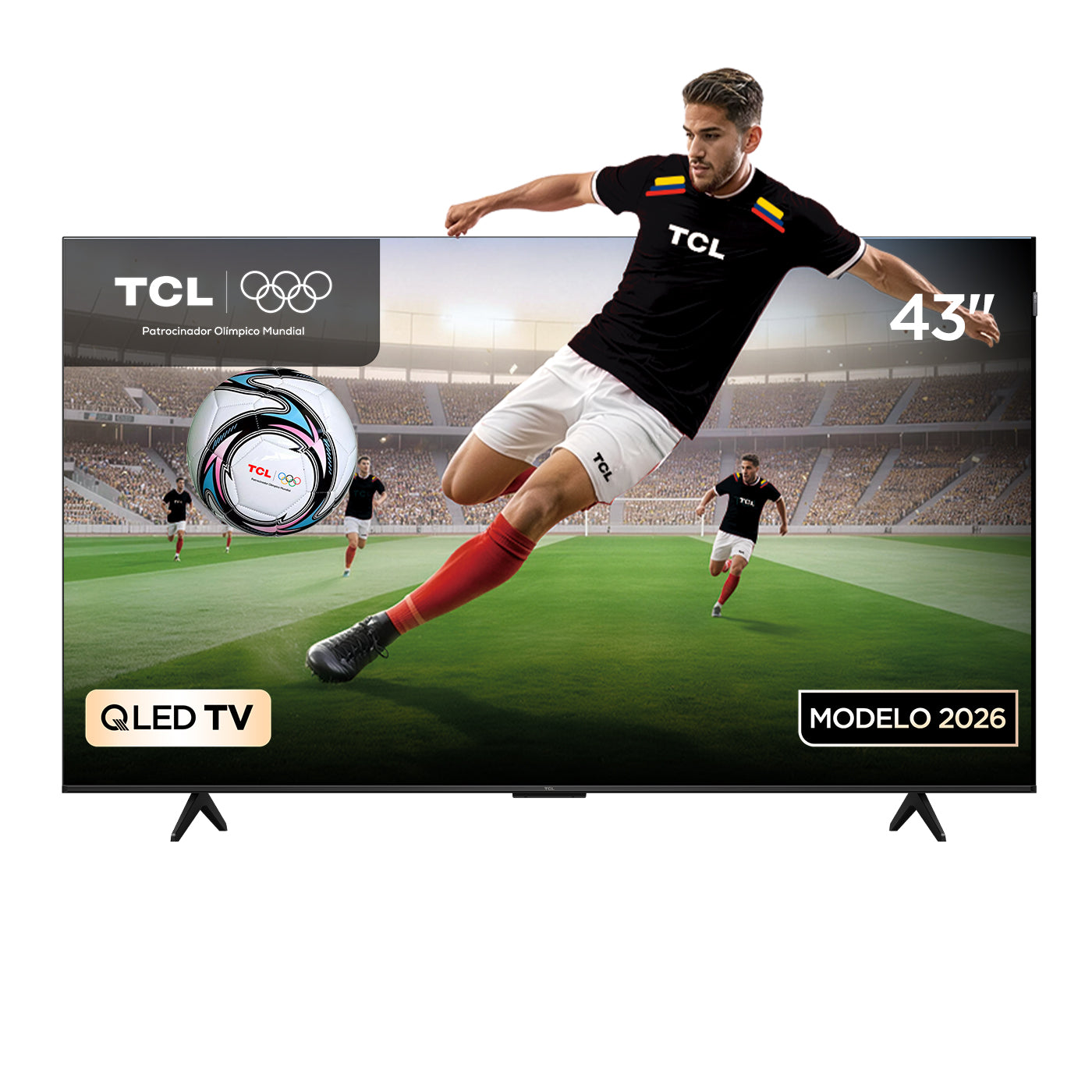 Televisor TCL 43" Pulgadas 43P7L 4K-UHD QLED, Negro