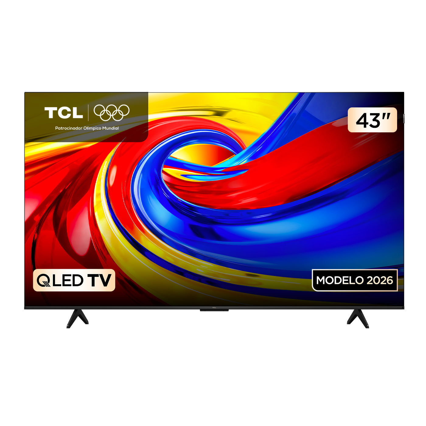 Televisor TCL 43" Pulgadas 43P7L 4K-UHD QLED, Negro