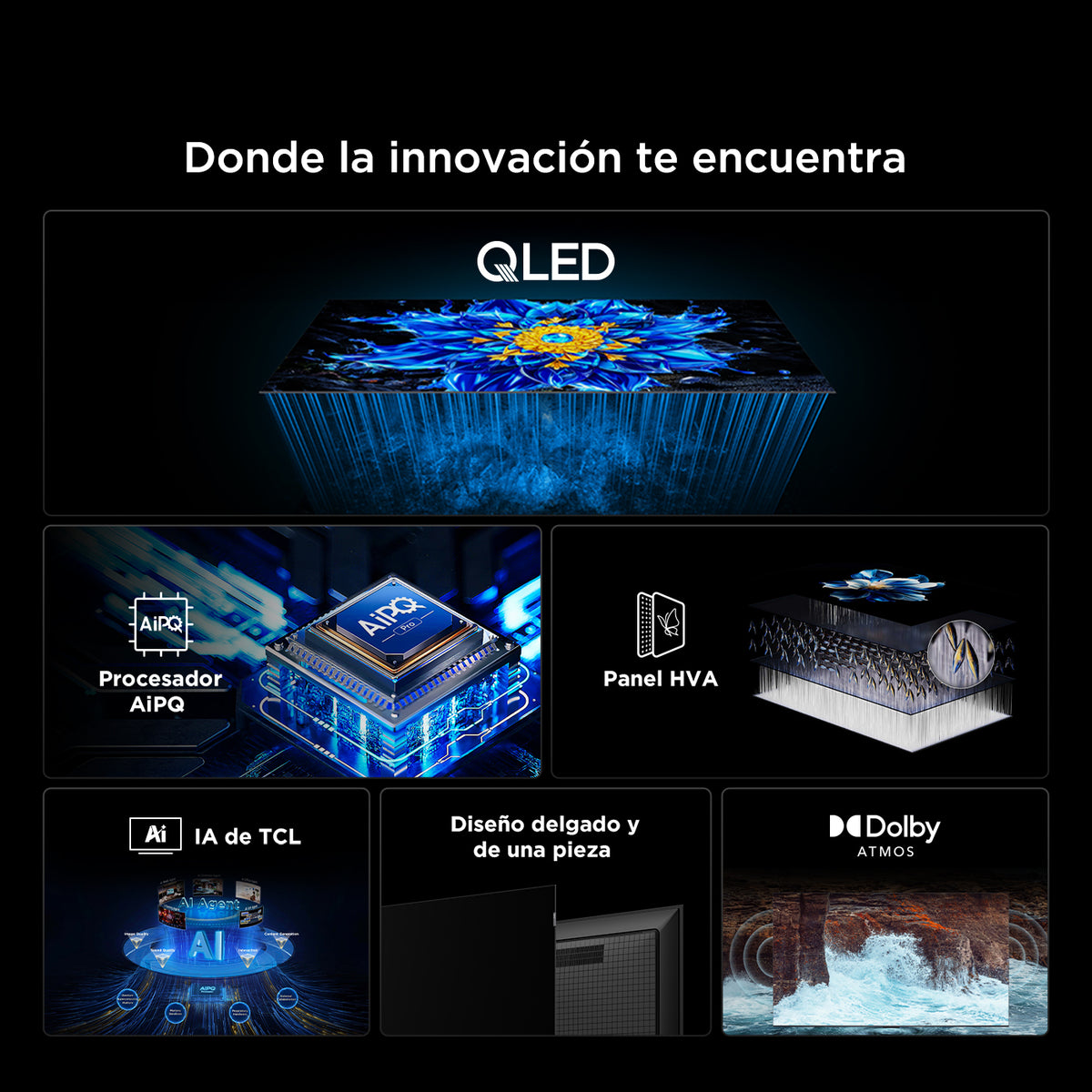 Televisor TCL 65" P7L QLED 4K UHD, Negro