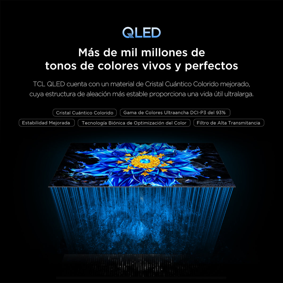 Televisor TCL 65" P7L QLED 4K UHD, Negro