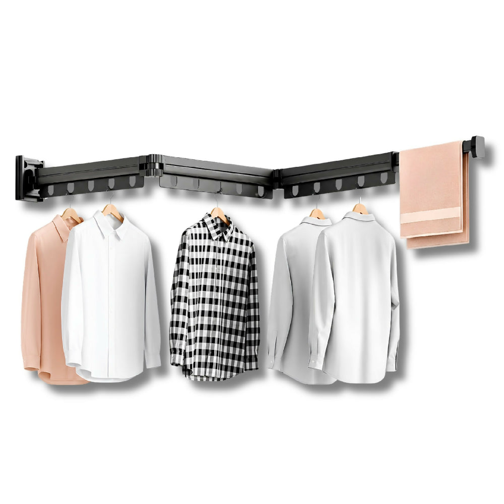 Tendedero Plegable De Pared En Aluminio 92 Cm Retractil Para Ropa