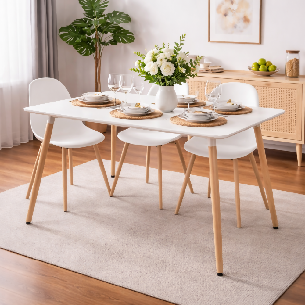Mesa de Comedor Eames Rectangular Blanca