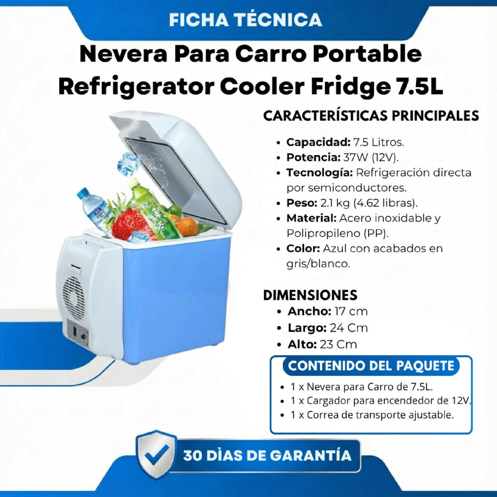 Nevera Para Carro Portable Refrigerator For Car Vehicle Cooler Fridge 7.5L
