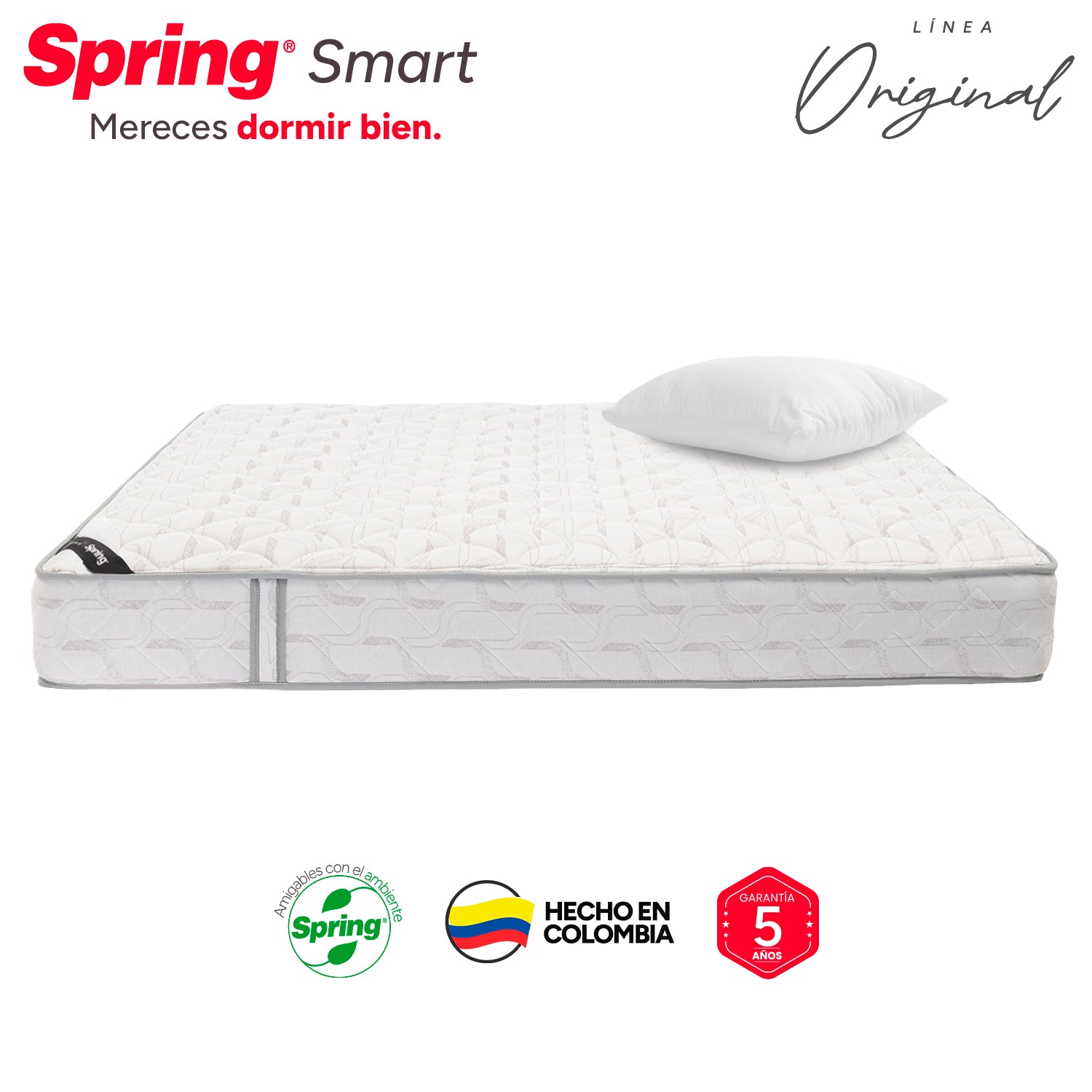 Colchón Spring Smart 120X190 Gratis Set Almohada Siliconada