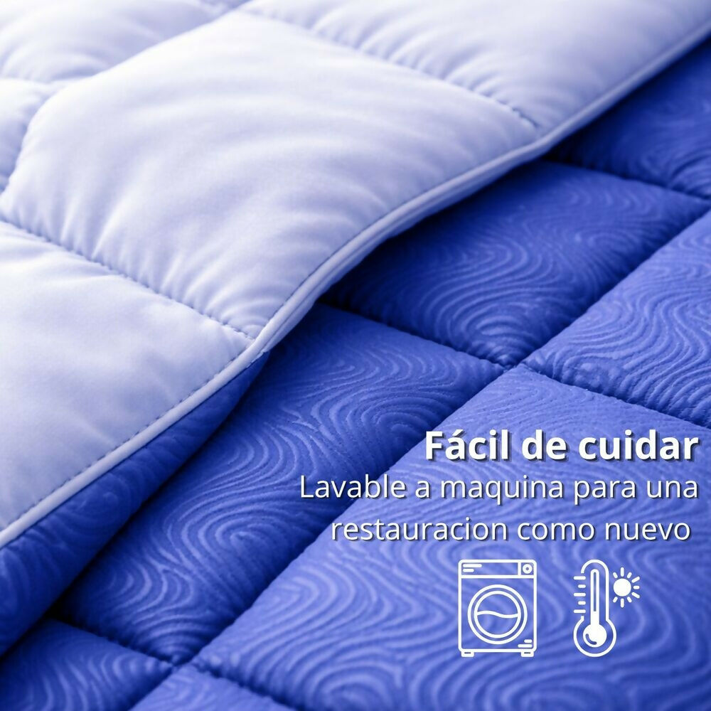 Edredon cubrelecho doble azul celeste doble faz