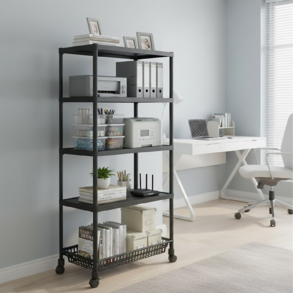 Estante Organizador 5 Niveles Con Ruedas Multiusos YH6710-5D Estantería Móvil Para Cocina, Baño Y Hogar