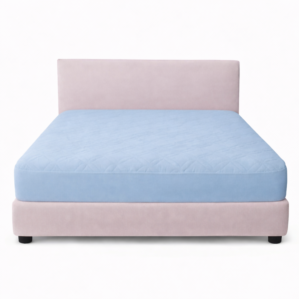 Protector colchon semidoble acolchado celeste 120x190cm