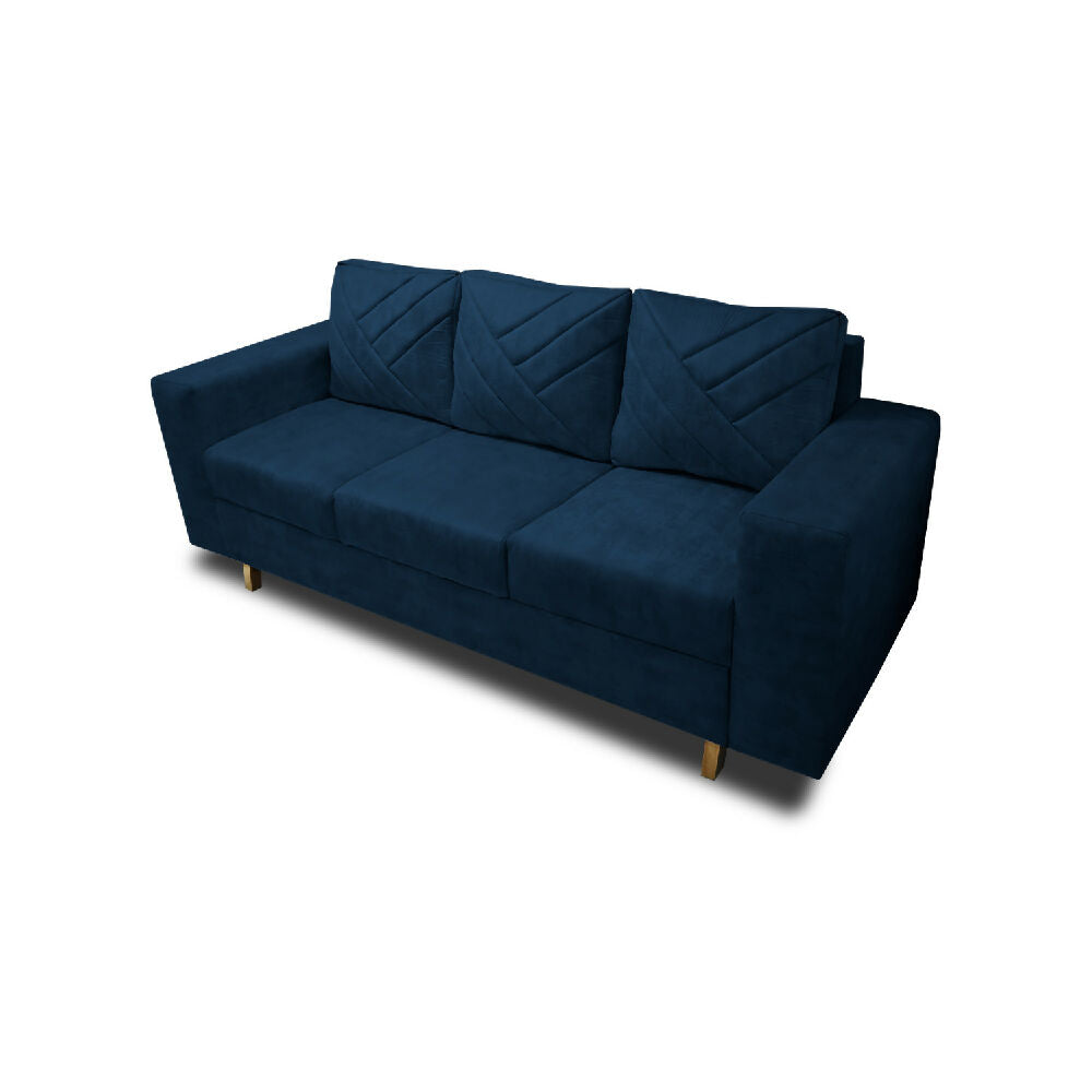 Sofa Amsterdam 3Ptos En Tela Amiglable Con Mascotas 205X72X75 Cm Azul Petroleo