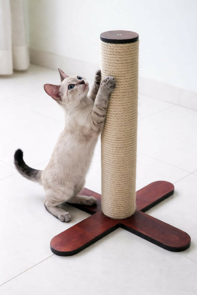 Rascador de Piso Primavera de 45 Centimetros Para Gatos Color Cafe