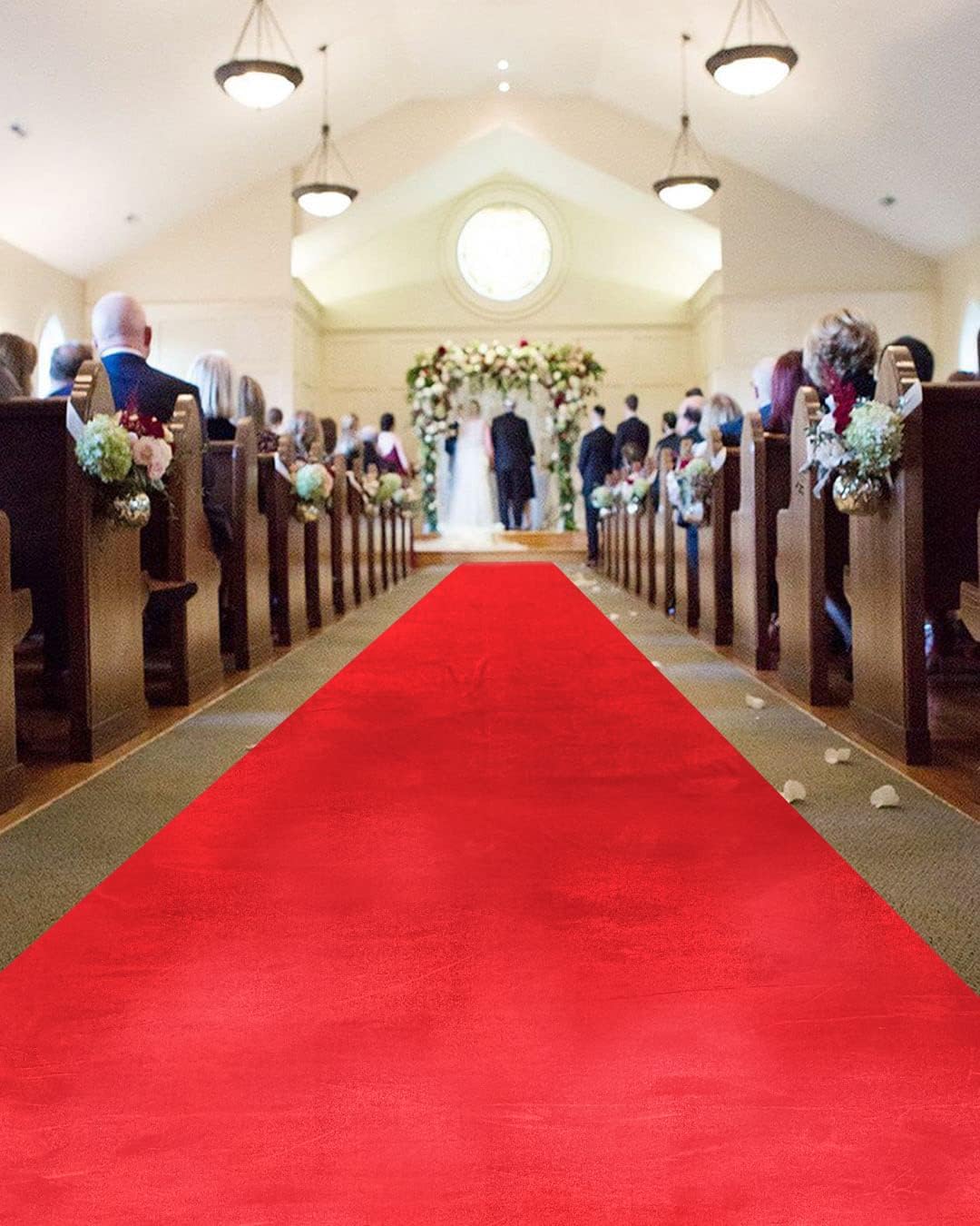Alfombra de pasillo de terciopelo rojo de 4.5 x 20 pies para eventos de fiesta