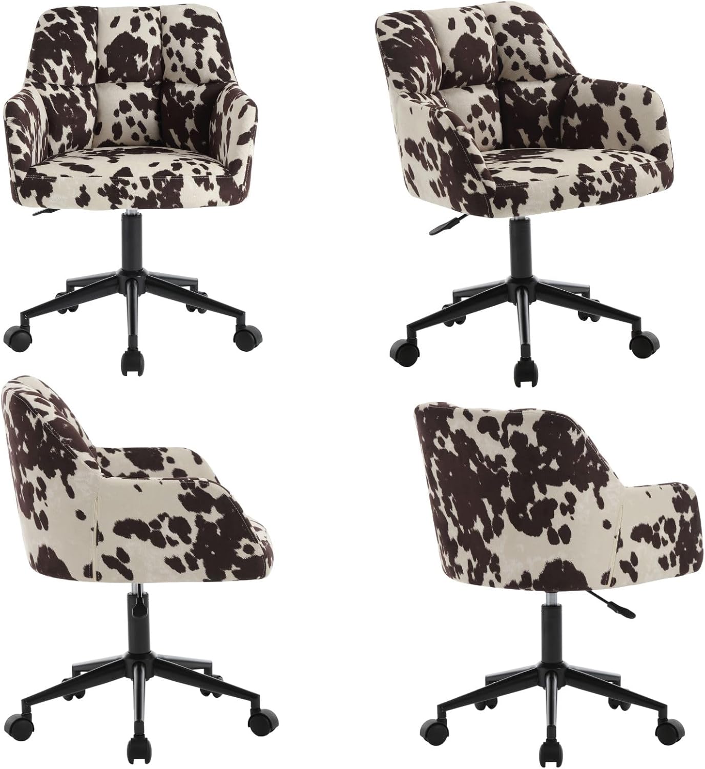 Silla de escritorio moderna giratoria para oficina en casa con ruedas y brazos,...