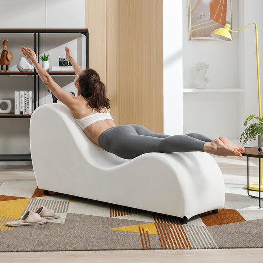 Mjkone Silla de yoga para sala de estar  Chaise Lounge con cojín de relleno...