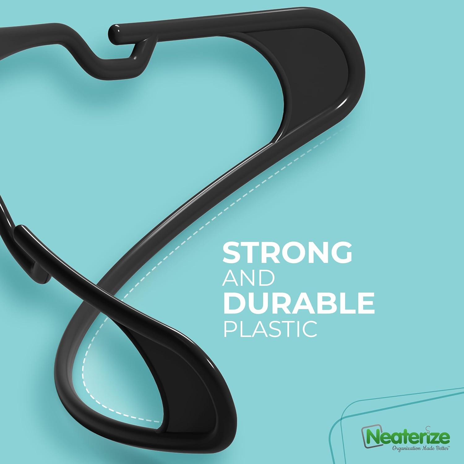 NEATERIZE Perchas de plástico para colgar ropa para adultos, paquete de 100...