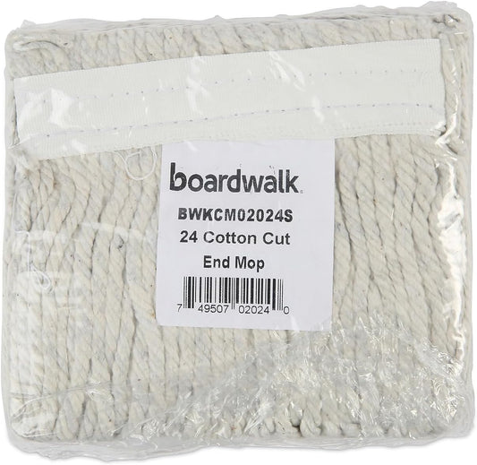 Boardwalk Cm02024s Cabezal de trapeador de algodón, 24, blanco, 12cartón