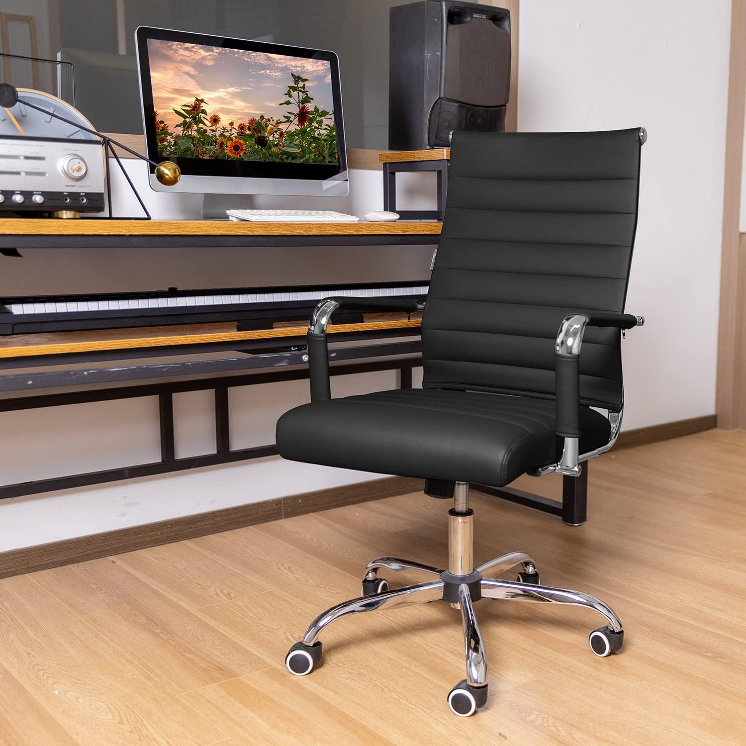 Okeysen - Silla de escritorio de oficina, ergonómicas de cuero modernas sillas...