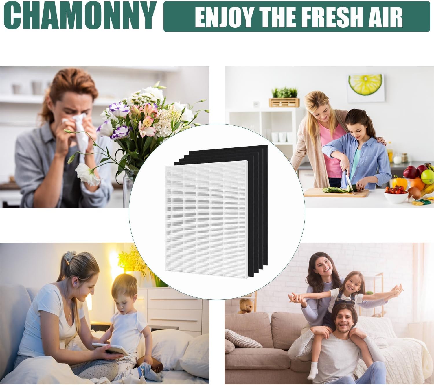 Filtro de repuesto D480 True HEPA D4, compatible con purificador de aire WIN-IX...