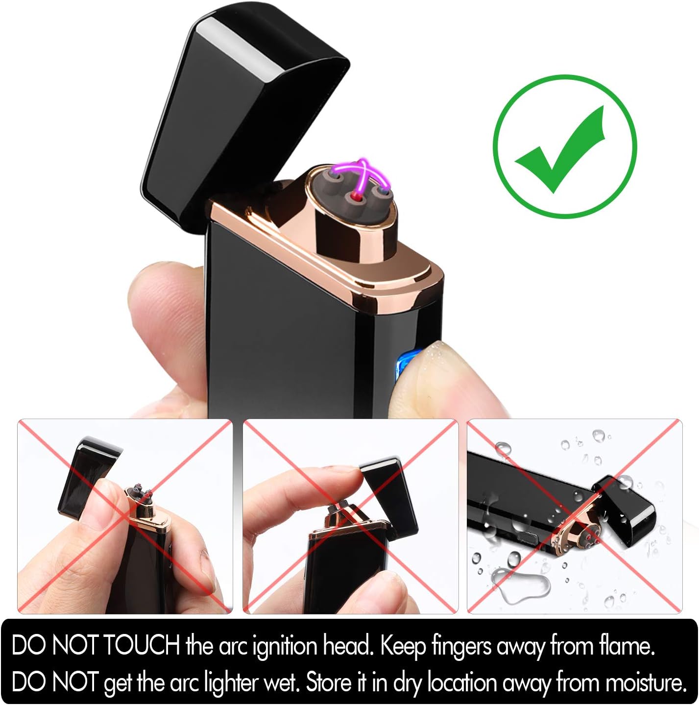 Encendedor eléctrico, encendedor de arco eléctrico, recargable por USB,...