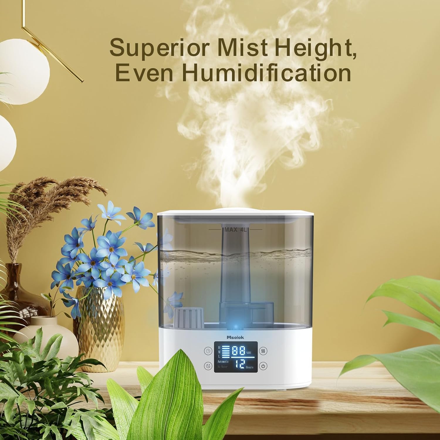 Humidificadores para dormitorio, hogar y bebé humidificadores de aire de niebla...