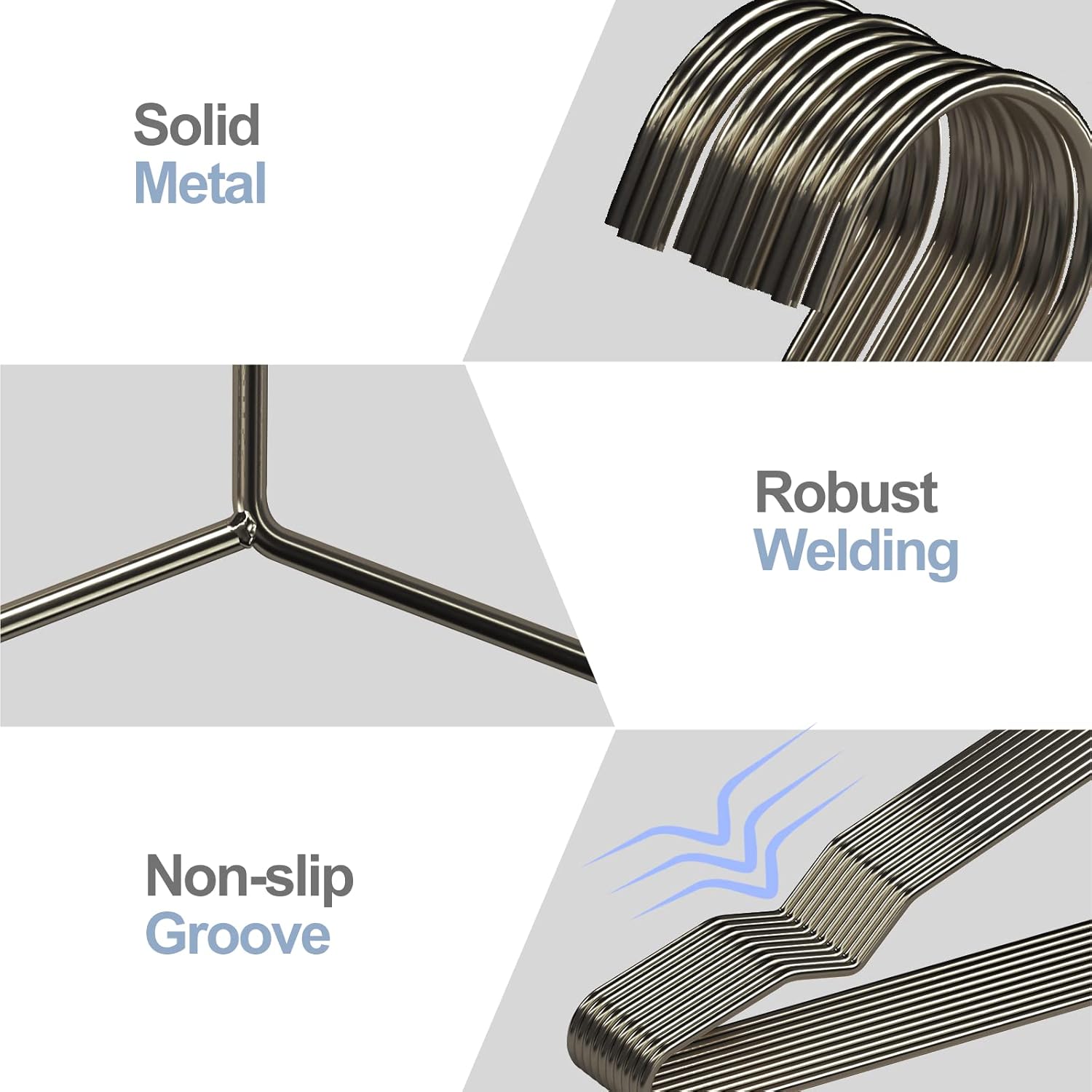 Paquete de 30 perchas de metal resistentes, resistentes de alambre fuerte con