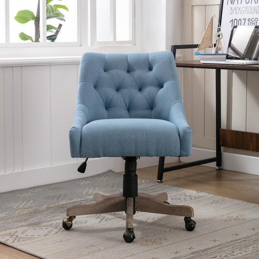 TRIPLE TREE Silla giratoria de 360, moderna silla de oficina tapizada con base...