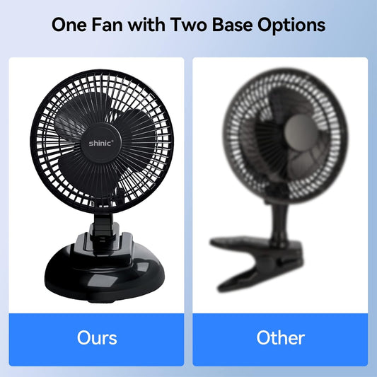 shinic Ventilador de clip de 6 pulgadas con abrazadera fuerte, potente flujo de...