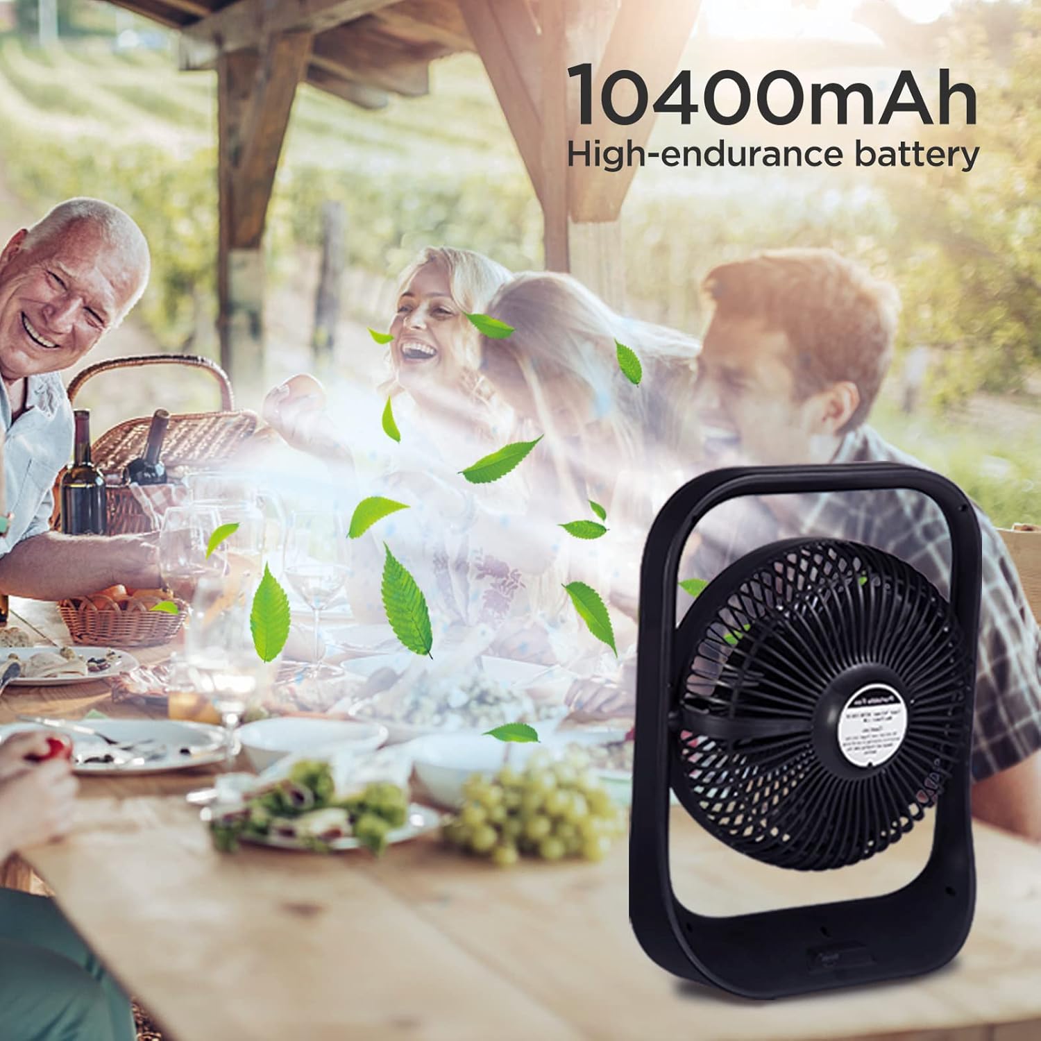 Ventilador personal con linterna LED, ventilador de escritorio portátil con...