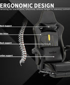 Silla de juegos con reposapiés, silla ergonómica para computadora, cojín lumbar...