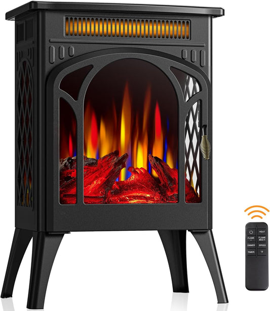Joy Pebble Estufa de chimenea eléctrica, calentamiento rápido 3s de 1500 W,...