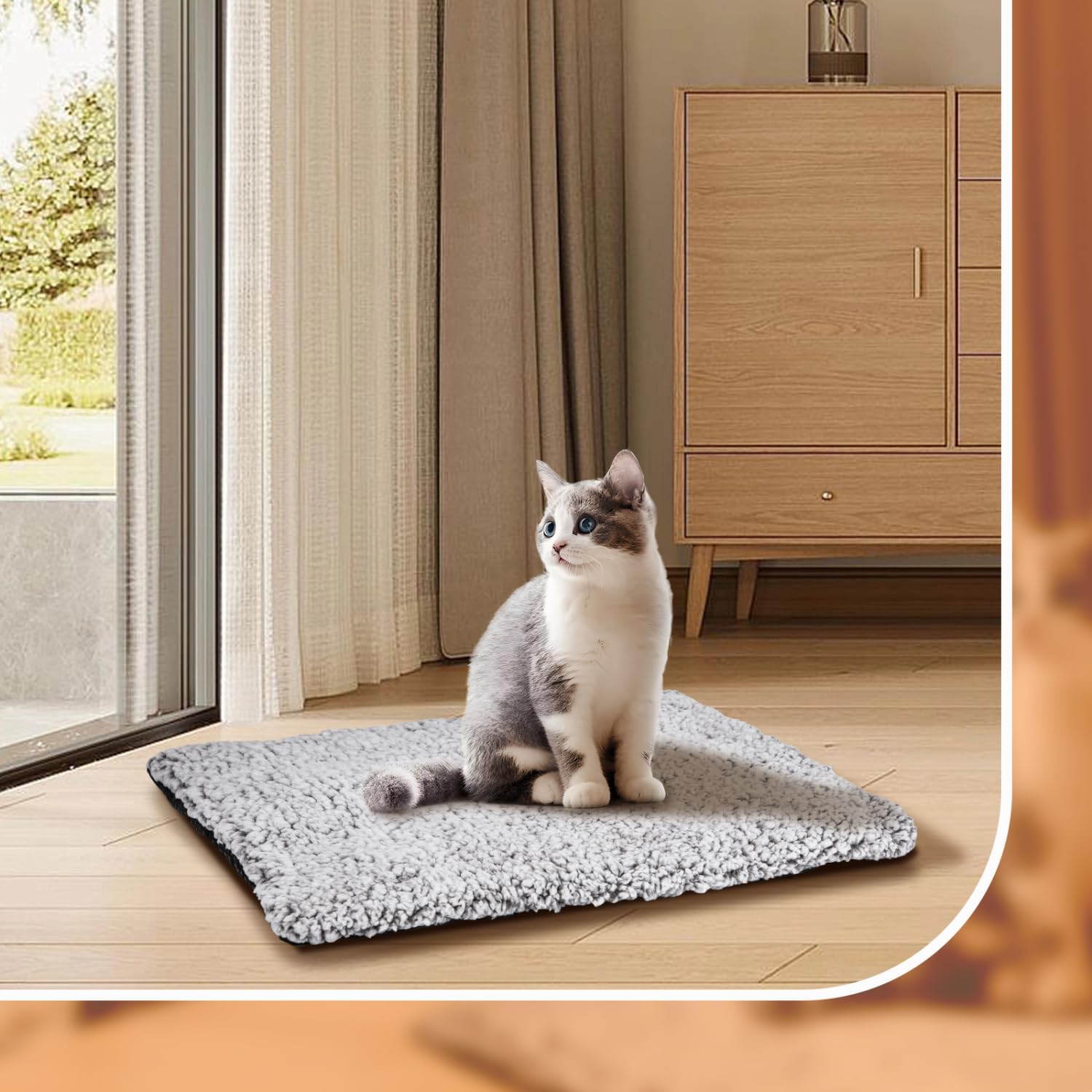 Nobleza Cama autocalentable para gatos, tapete térmico súper suave para dormir,...