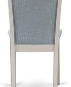 Monza Parsons Juego de 2 sillas acolchadas de tela azul bebé, lino cepillado