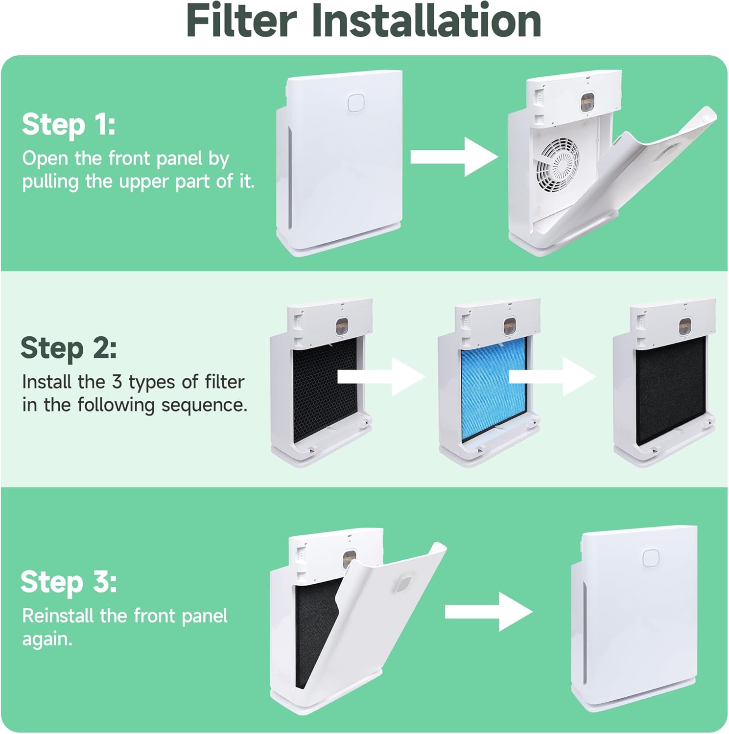 Juego de 4 filtros de repuesto de 10L Pro compatibles con Okaysou AirMax 10L...