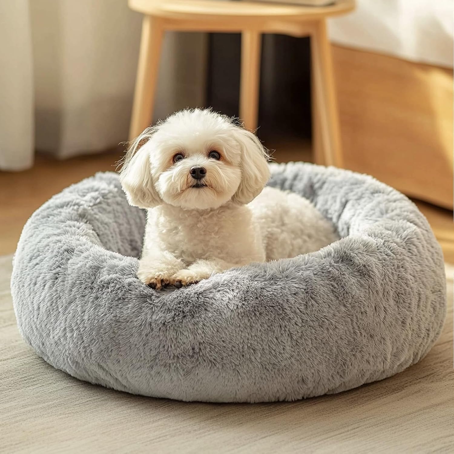 JOLLYVOGUE Camas para perros, cama calmante para perros pequeños, cama...