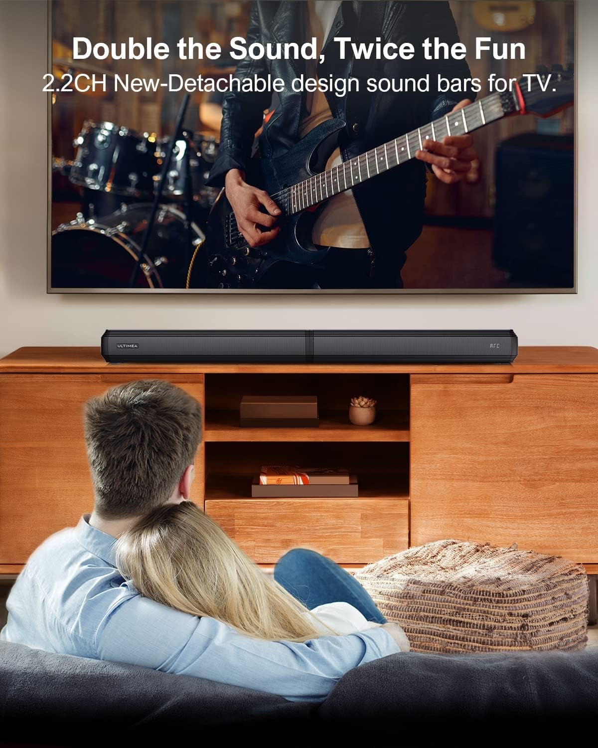ULTIMEA Barras de sonido de 2.2 canales para TV, potencia máxima de 100 W,...