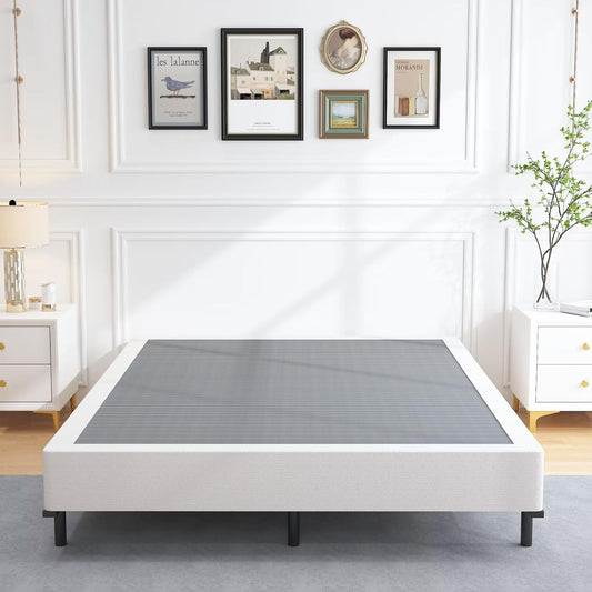 Base de cama California King de 7 pulgadas, base de colchón con marco de metal