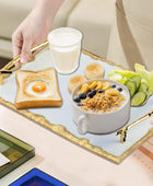 LAGOM HOUSE Bandeja de mármol, oro blanco, 11.8 x 7.9 x 1.6 pulgadas, bandeja...