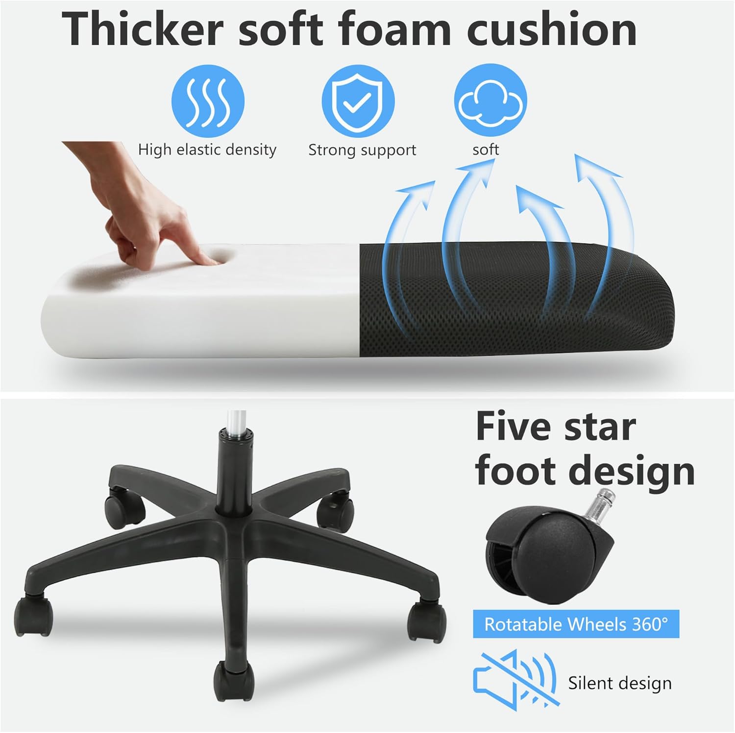 PayLessHere Silla de oficina para computadora, silla ergonómica de malla,...