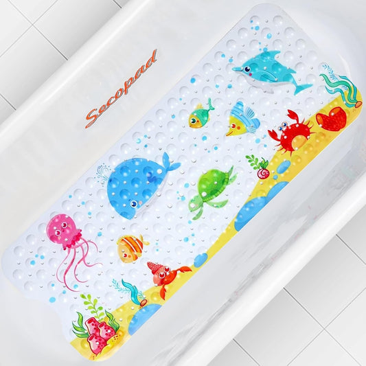 Alfombra de baño antideslizante para niños, 40 x 16 pulgadas, grande, de...