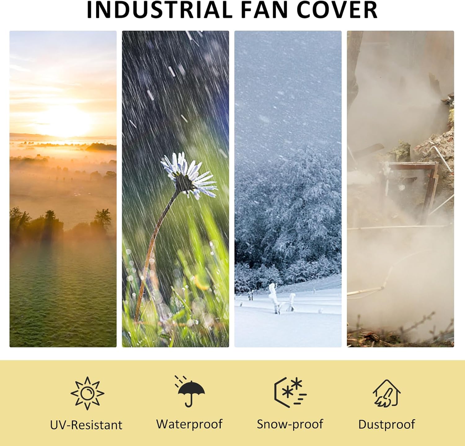 KINPEE Cubierta de ventilador industrial, impermeable y a prueba de polvo para...
