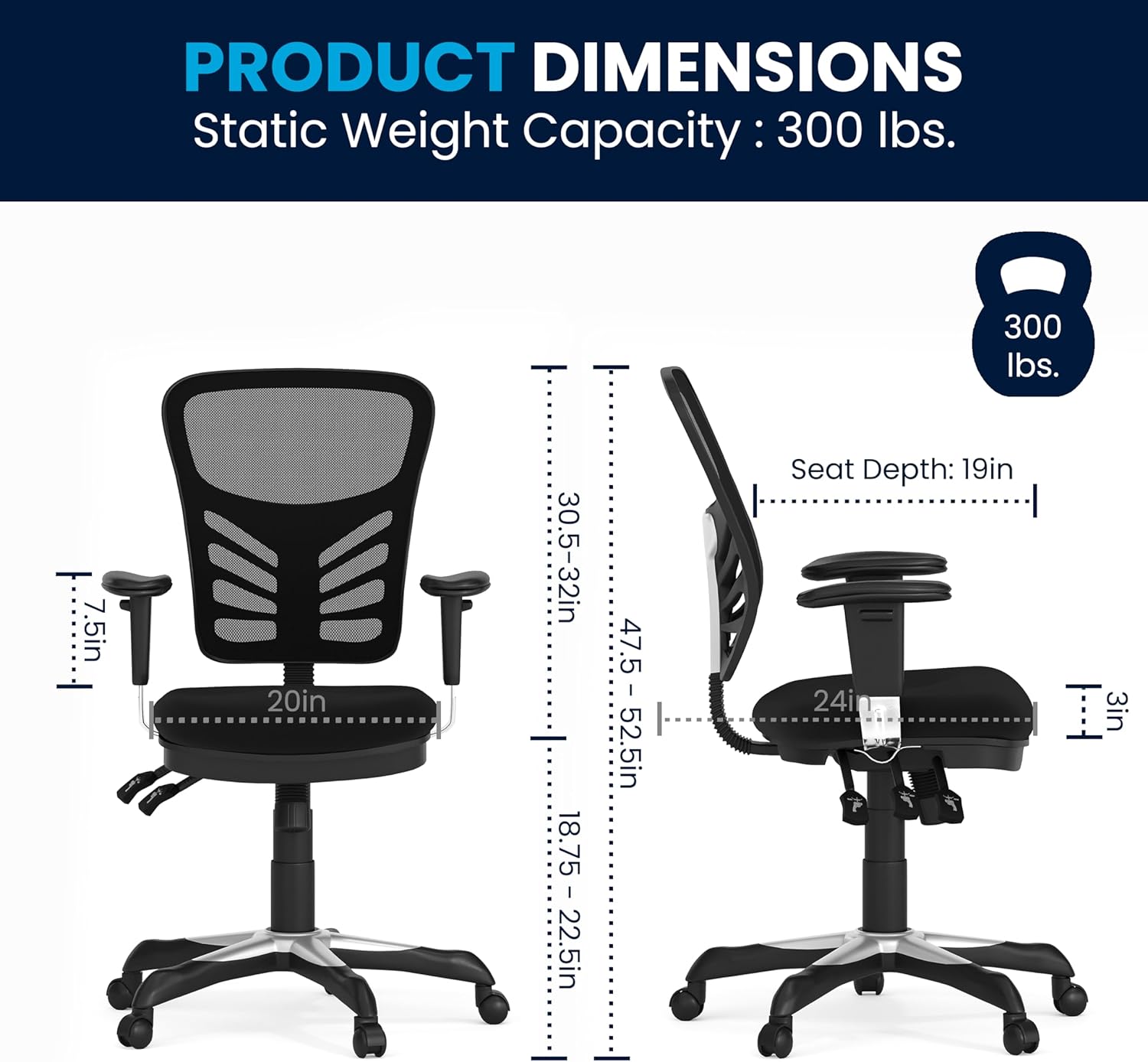 Flash Furniture Nicholas Silla giratoria de oficina y juegos, ergonómica, de...