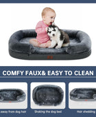 Camas para perros extra grandes, cama lavable para perros con funda extraíble,...