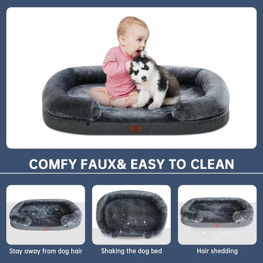 Camas para perros extra grandes, cama lavable para perros con funda extraíble,...