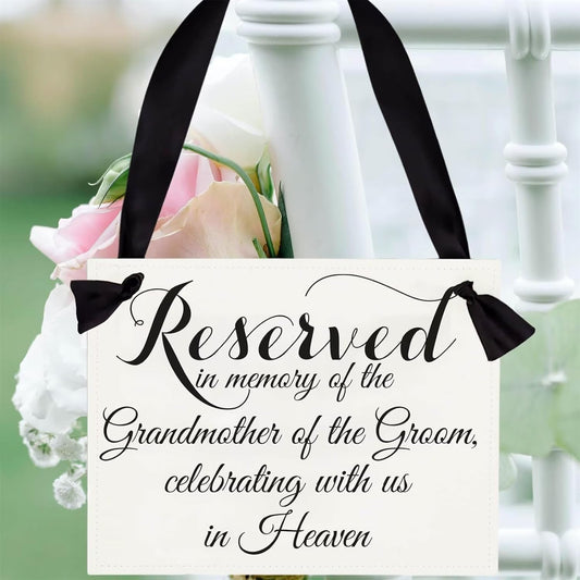 Cartel conmemorativo de la boda en memoria de los abuelos celebrando desde el...