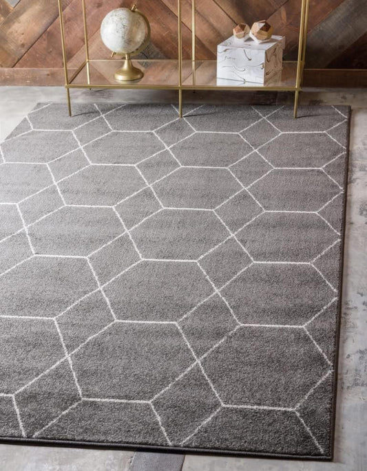Unique Loom - Alfombra con diseño geométrico, colección Trellis Frieze (5 pies...