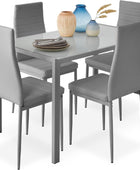 Juego de comedor de cristal de 5 piezas, muebles de mesa de cocina modernos